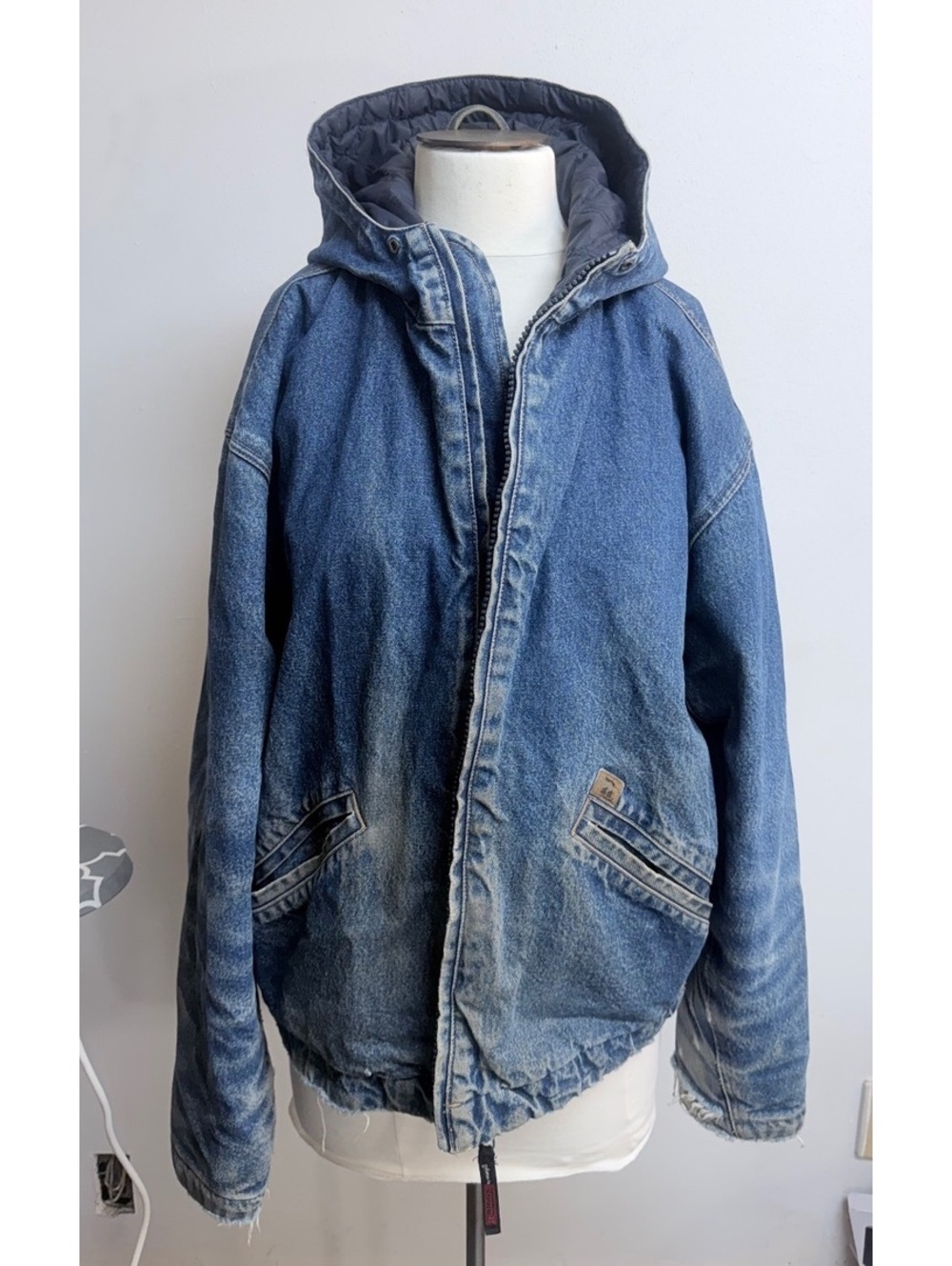 Men’s Vintage Distressed Denim workwear winter XL jacket